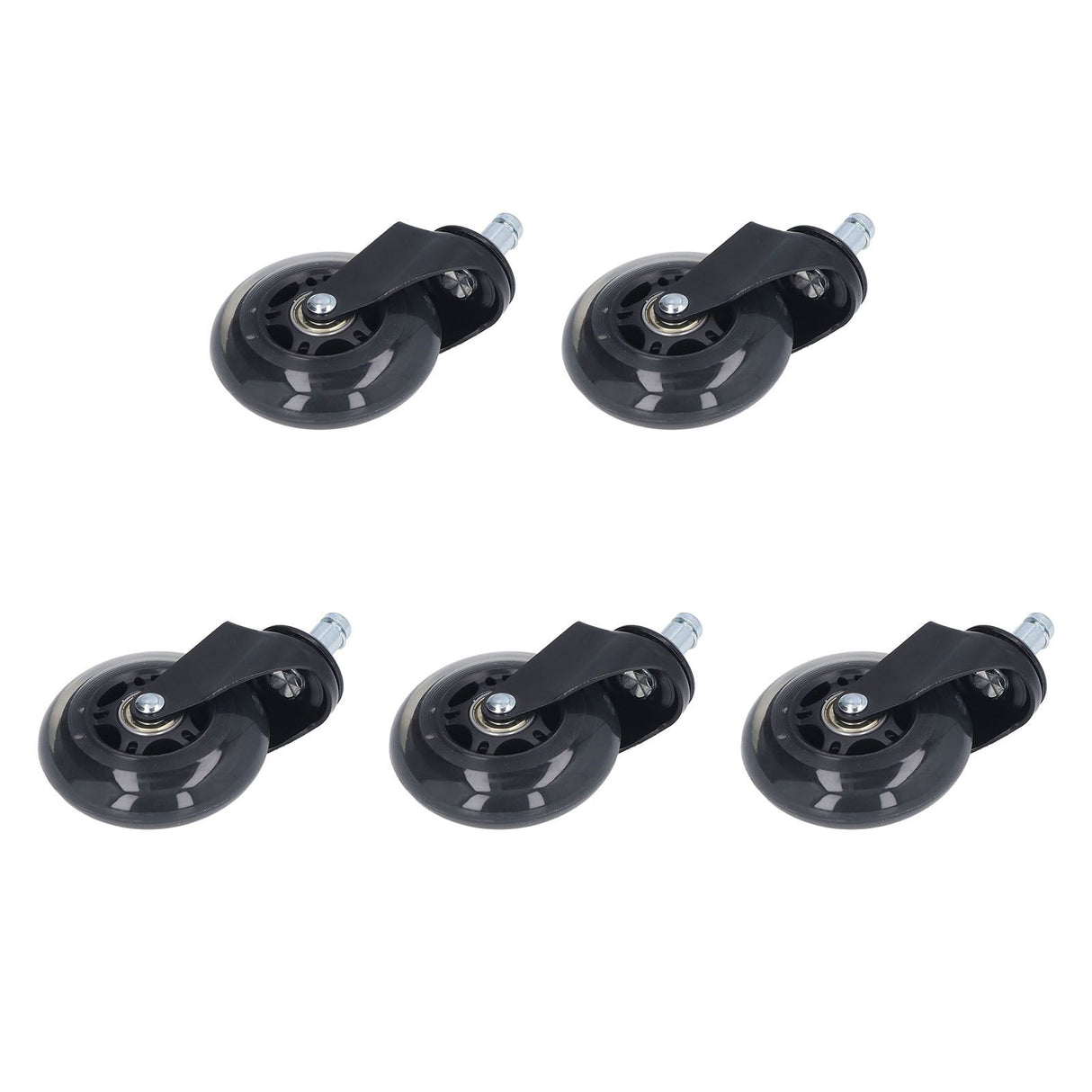5 Pcs Chair Rotate Wheel 3in 360 Degree Noise Free Scratch Resistant Straight Chair Caster for Office