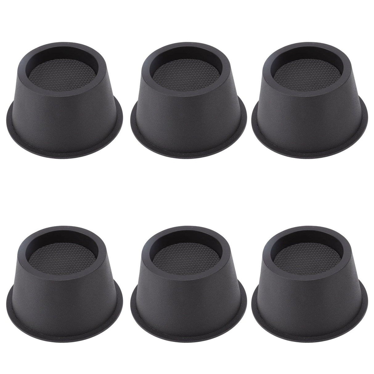 6Pcs Furniture Risers Round Plastic Furniture Lift Riser for Bed Table Couch Black 2.8in