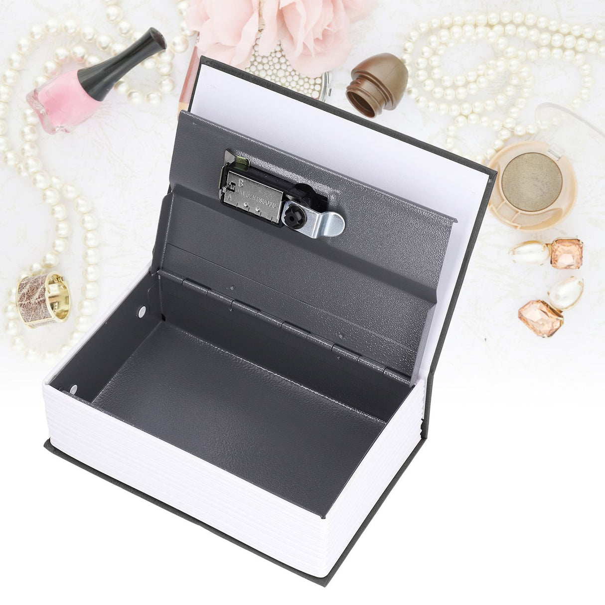 Book Shaped Steel Safe Classic Secret Book Safe Lock Password Type Household Storage BoxBlack