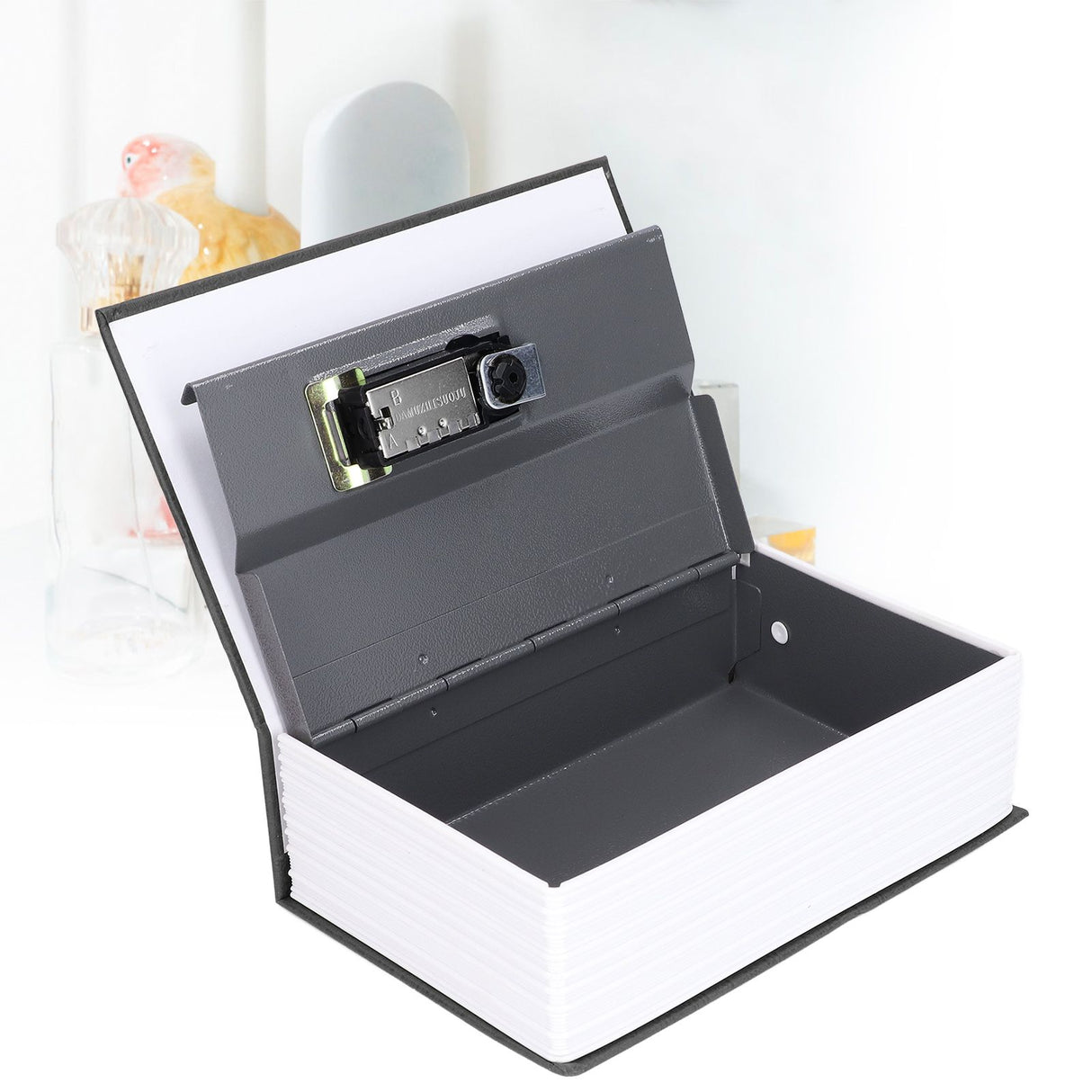 Book Shaped Steel Safe Classic Secret Book Safe Lock Password Type Household Storage BoxBlack
