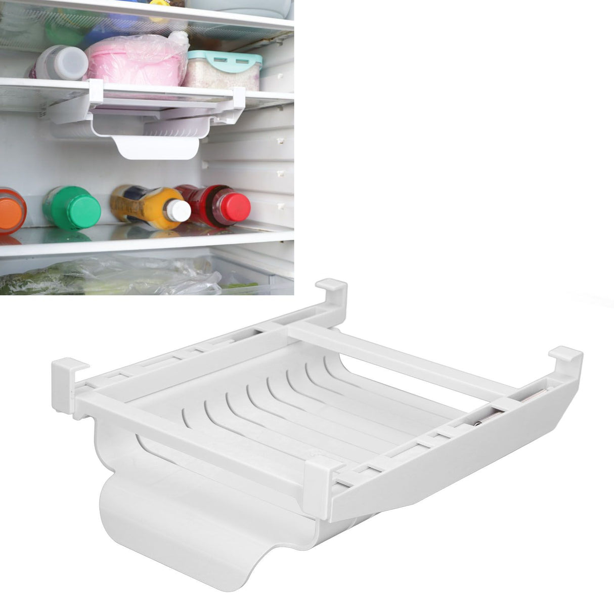Refrigerator Storage Rack Household Refrigerator Latest Keeping Bag Sealed Bag Telescopic Track Storage Bracket