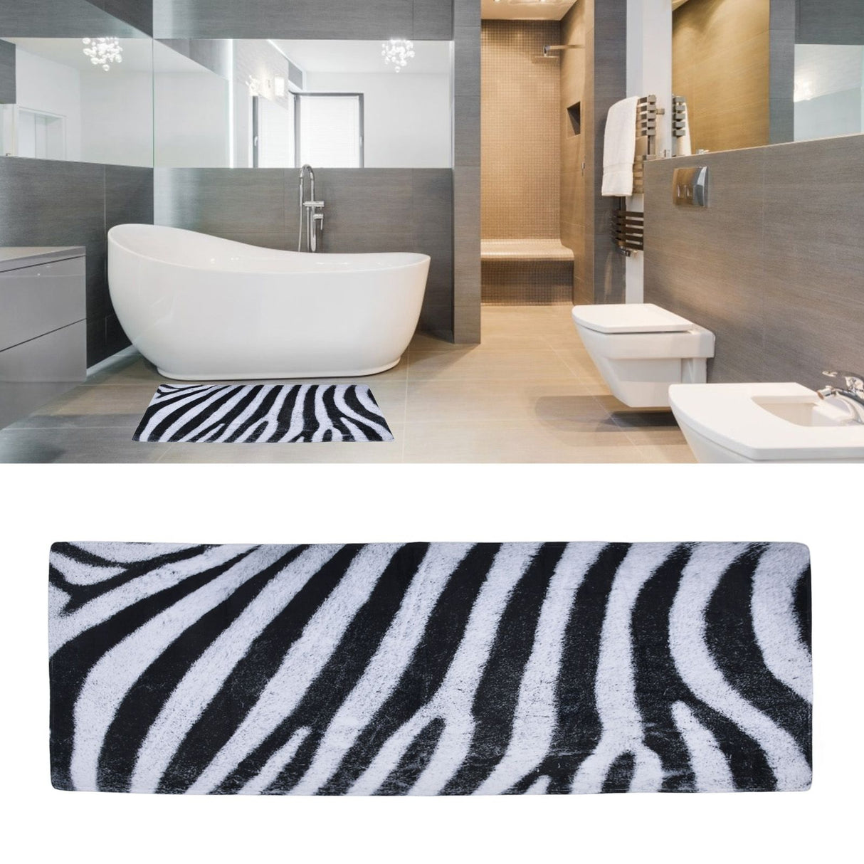 Home Absorbent Carpet Bathroom Kitchen Anti Slip Floor Mats Black and White Home Decorative Carpets