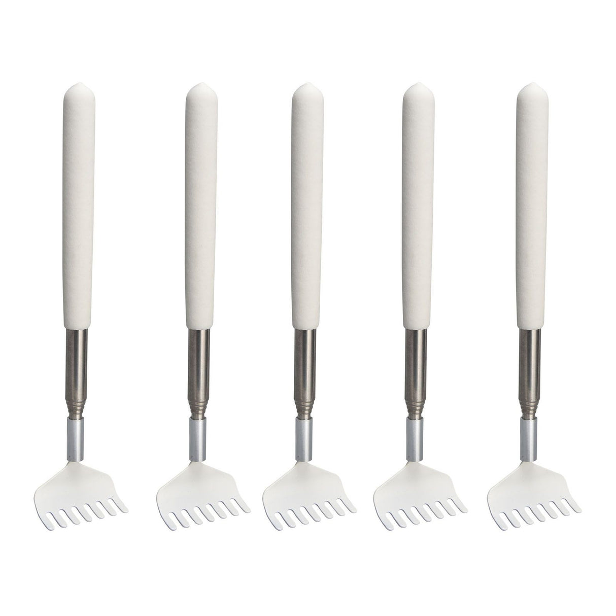 5pcs Extendable Back Scratcher Portable Telescopic Metal Back Scratchers Massager Scraper for Health Care Relaxation
