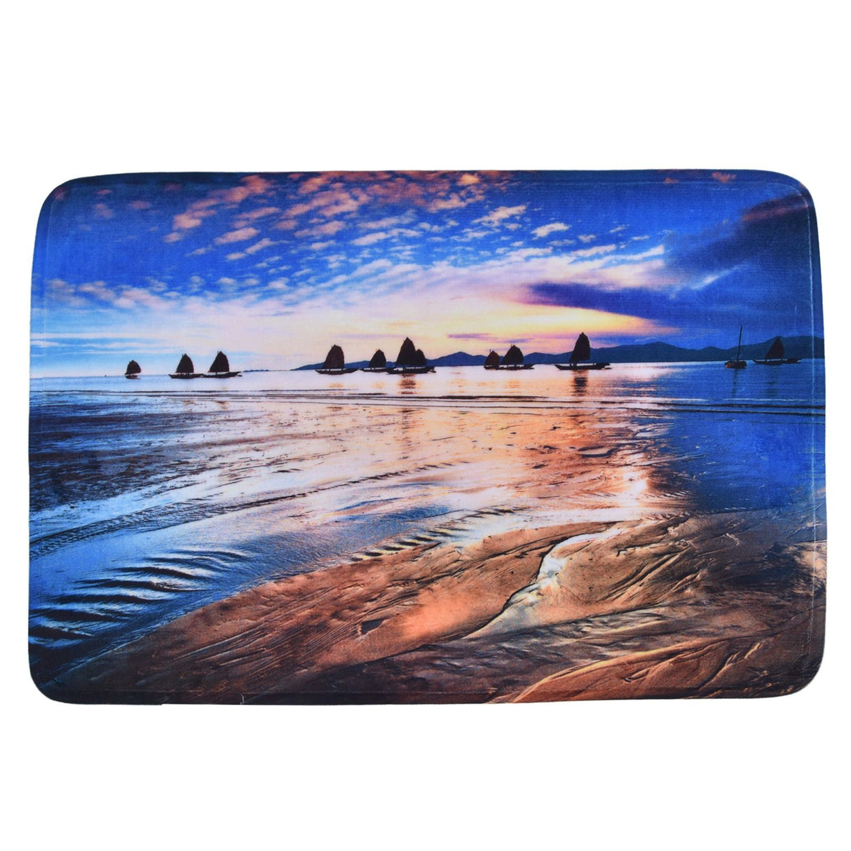 Household Bathroom Floor Carpet Water Absorption Anti Slip Flannel Mat for Door Toilet50x80cm