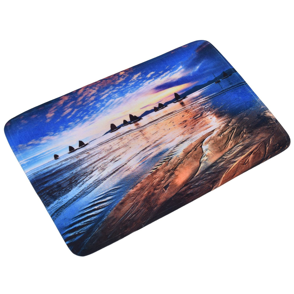 Household Bathroom Floor Carpet Water Absorption Anti Slip Flannel Mat for Door Toilet50x80cm