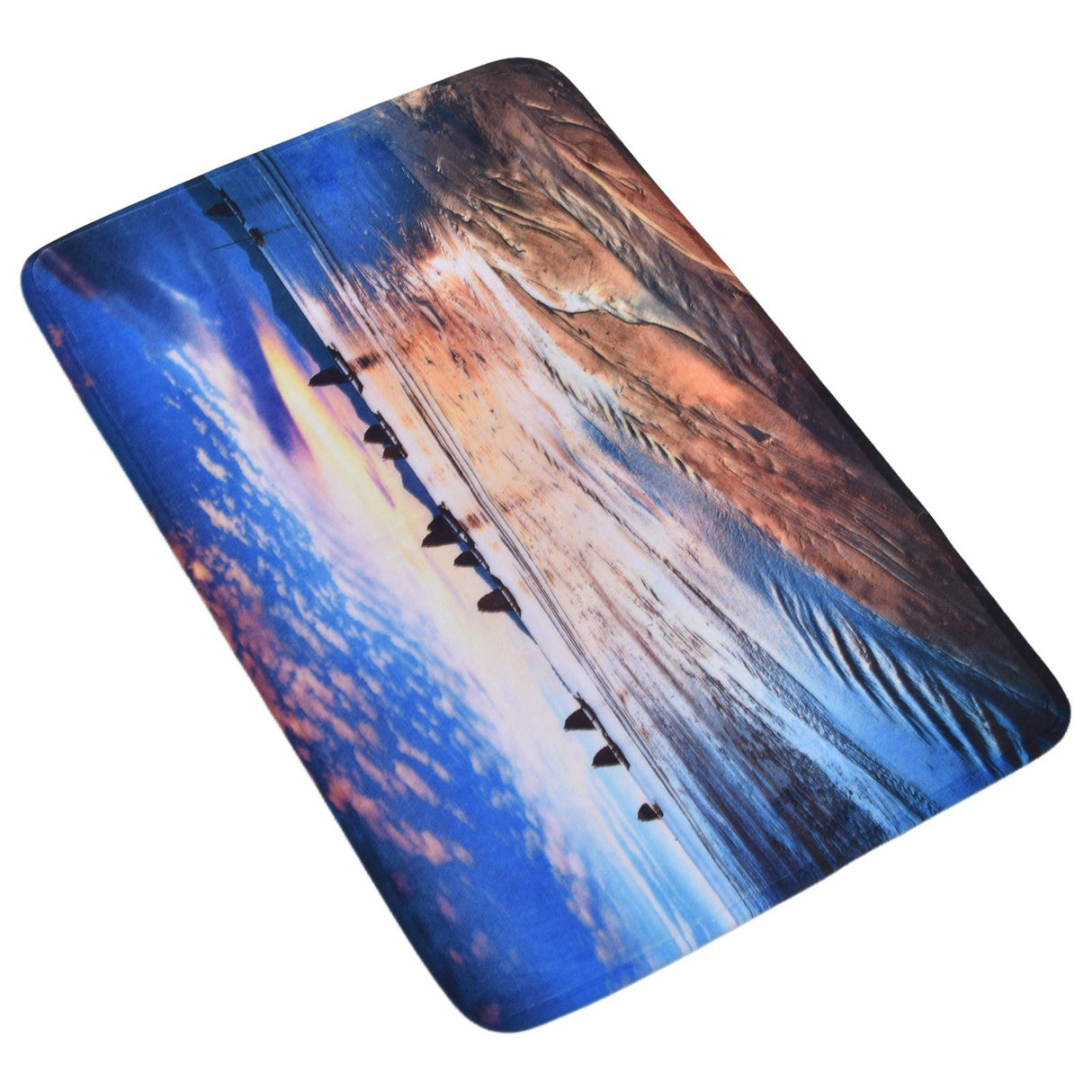 Household Bathroom Floor Carpet Water Absorption Anti Slip Flannel Mat for Door Toilet50x80cm