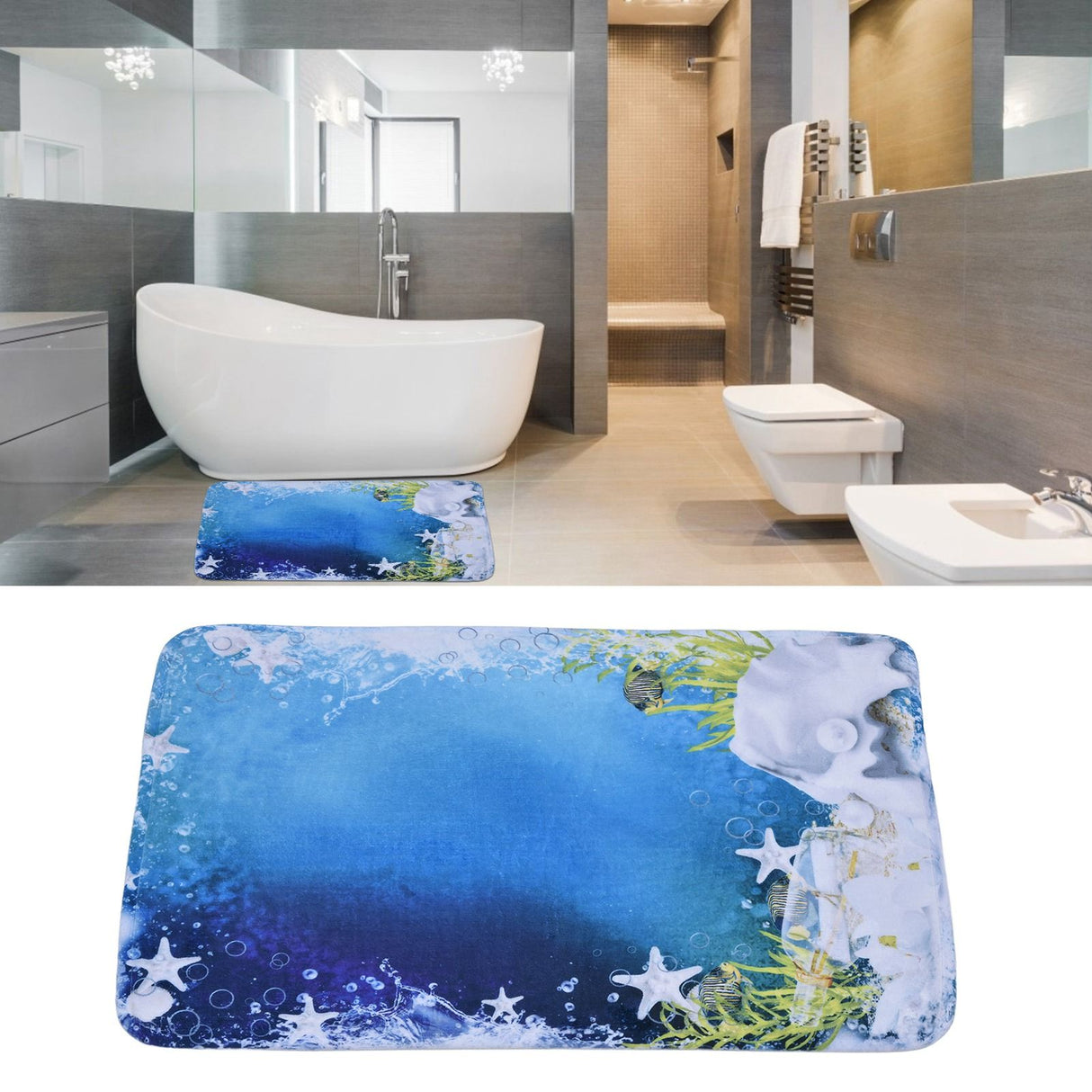 Household Bathroom Floor Carpet Static Electricity Prevention Anti Slip Flannel Mat50x80cm