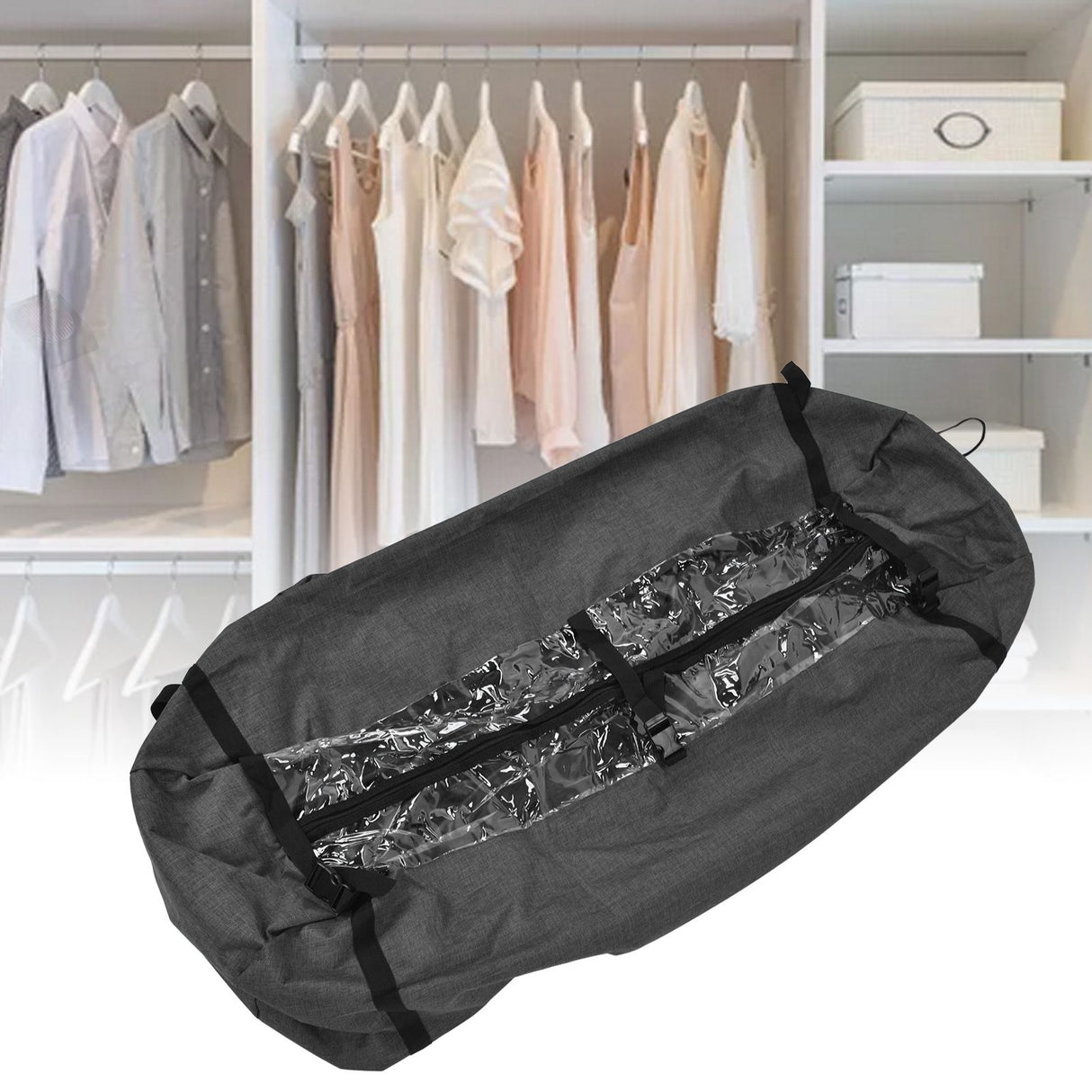 Hanging Garment Bag Dust Proof 600D Oxford Cloth Clear Zipper Clothes Storage Cover for Closet Travel