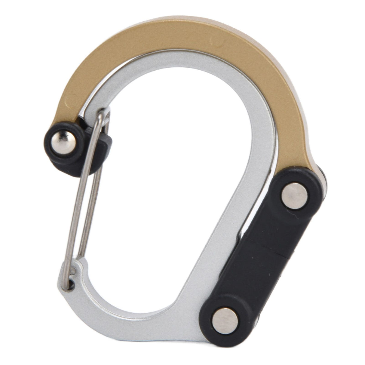 D Type Carabiner Multifunctional Aluminum Alloy Portable Stroller Carabiner for Traveling Camping HikingGold
