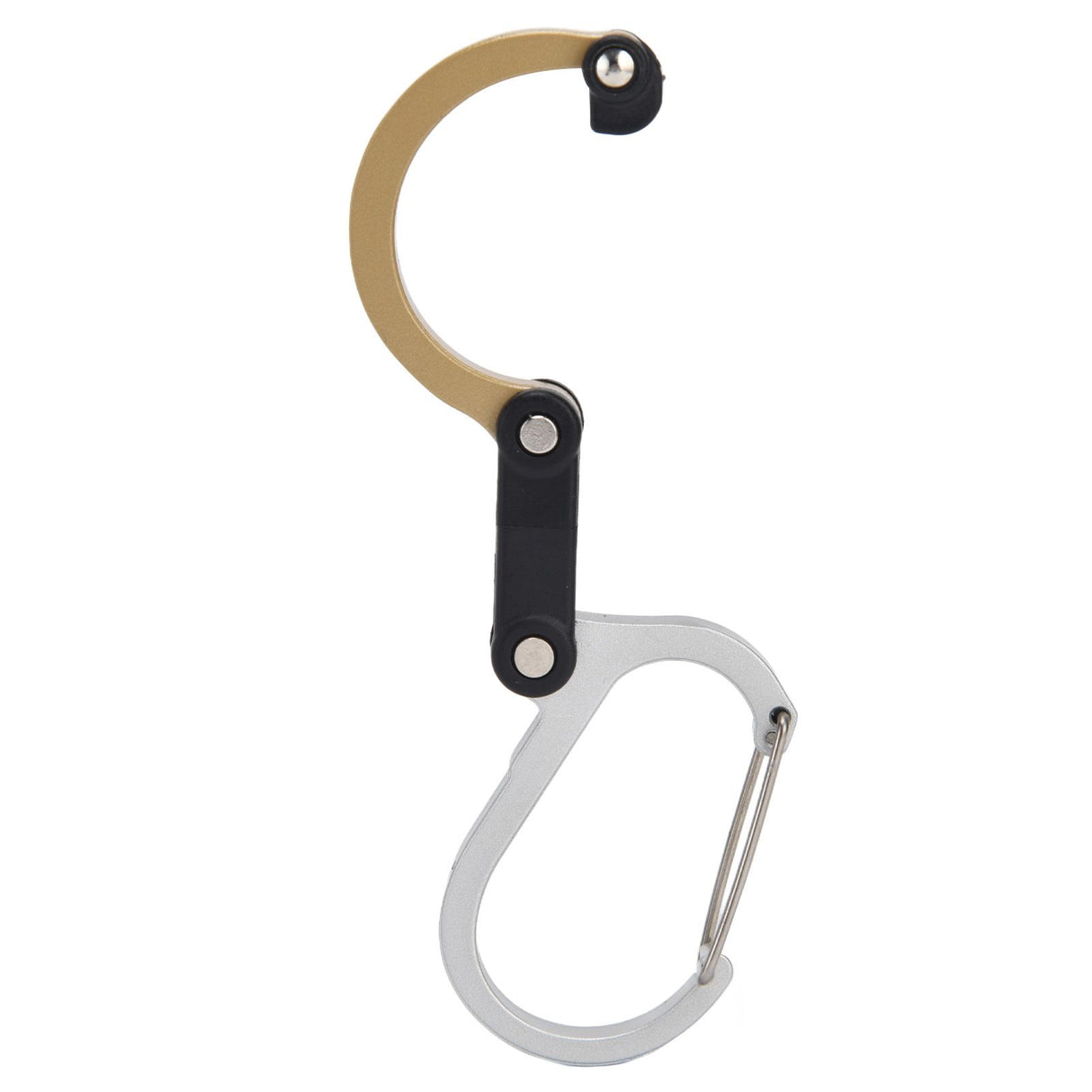 D Type Carabiner Multifunctional Aluminum Alloy Portable Stroller Carabiner for Traveling Camping HikingGold