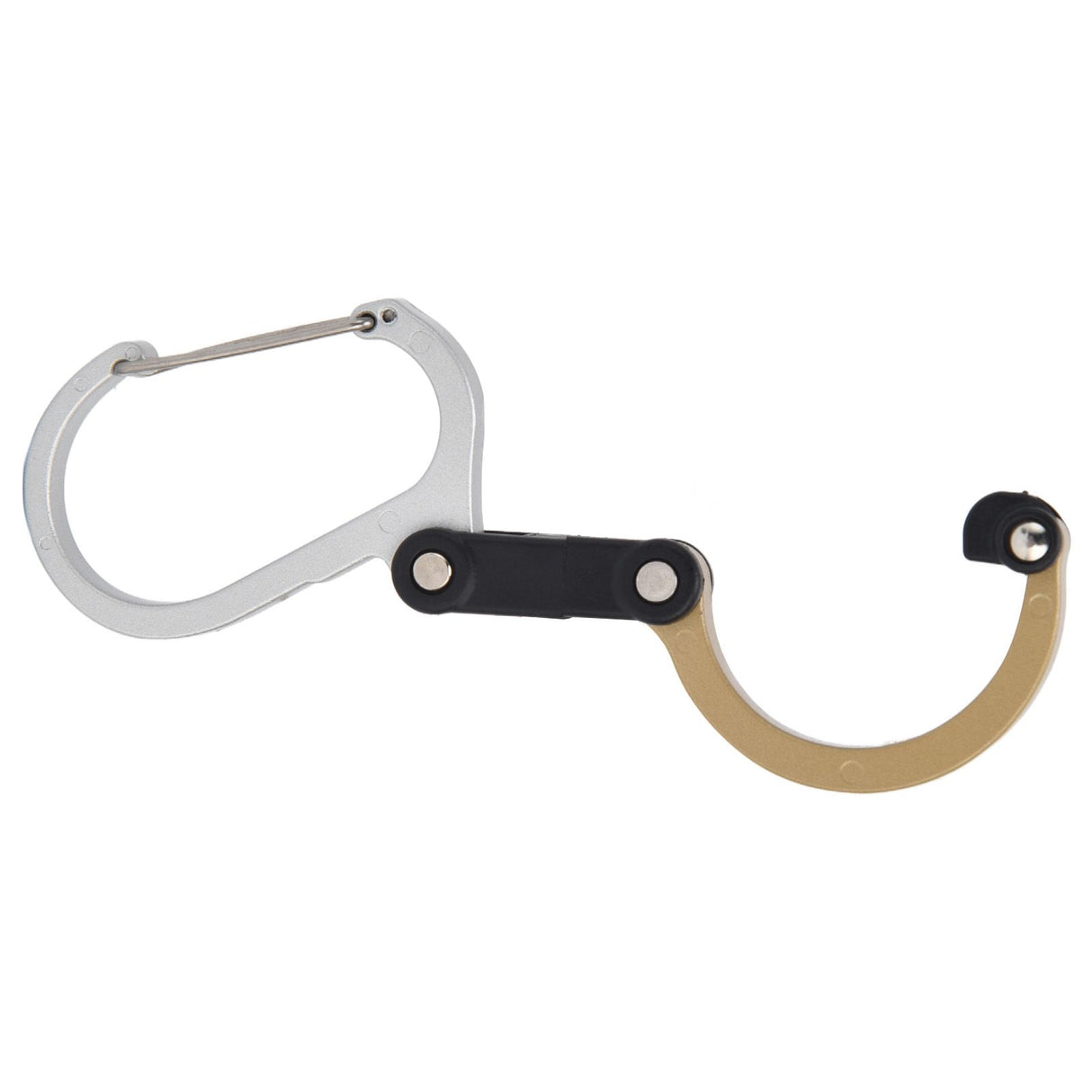 D Type Carabiner Multifunctional Aluminum Alloy Portable Stroller Carabiner for Traveling Camping HikingGold