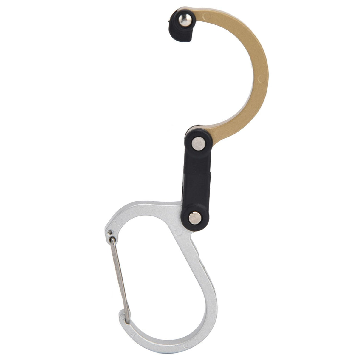 D Type Carabiner Multifunctional Aluminum Alloy Portable Stroller Carabiner for Traveling Camping HikingGold