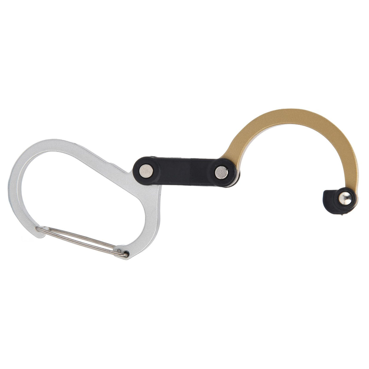 D Type Carabiner Multifunctional Aluminum Alloy Portable Stroller Carabiner for Traveling Camping HikingGold