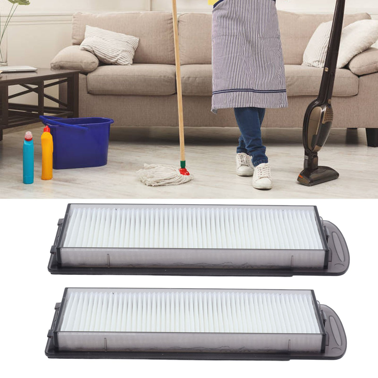2PCS Robot Vacuum Mop Filter Harmless Vacuum Cleaner Replacement Filter for Household Office