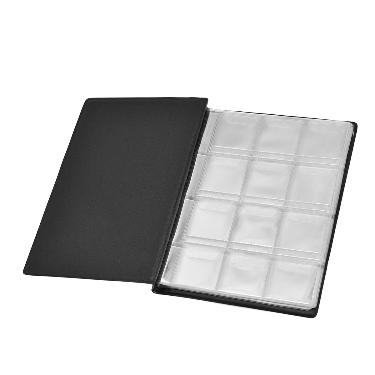 Coin Collection Book 120 PVC Pockets PU Cover Transparent Design Soft Highly Durable Clear Texture Coin AlbumBlack