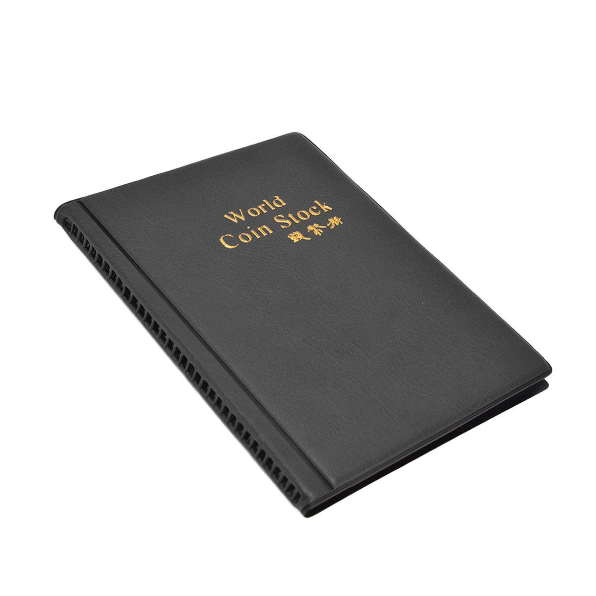 Coin Collection Book 120 PVC Pockets PU Cover Transparent Design Soft Highly Durable Clear Texture Coin AlbumBlack