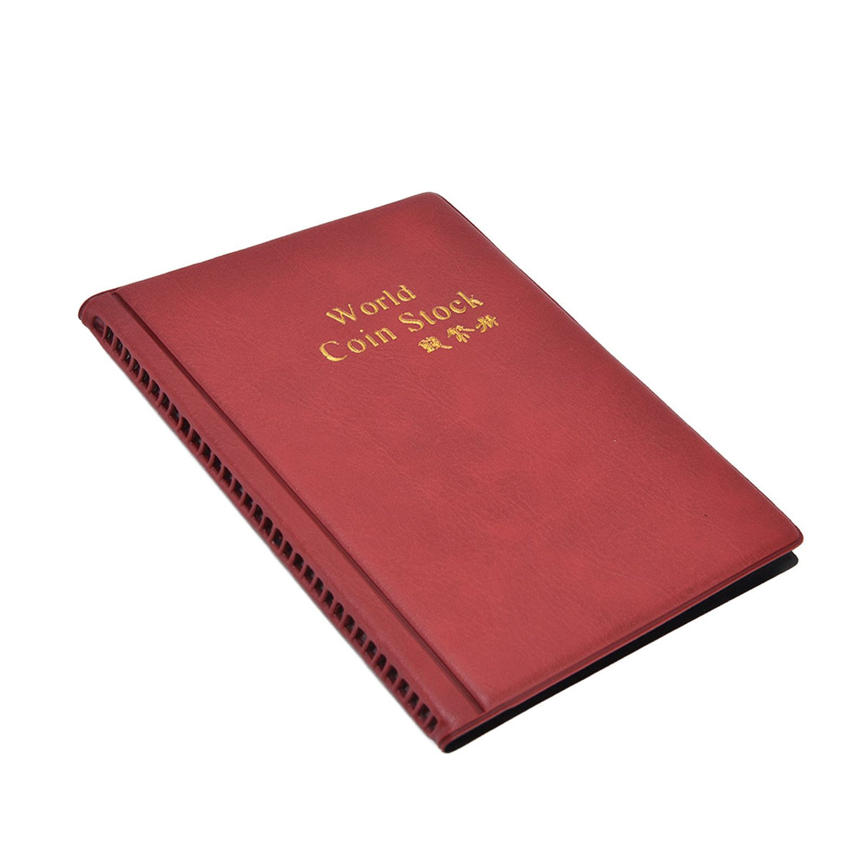 Coin Collection Book 120 PVC Pockets PU Cover Transparent Design Soft Highly Durable Clear Texture Coin AlbumRed