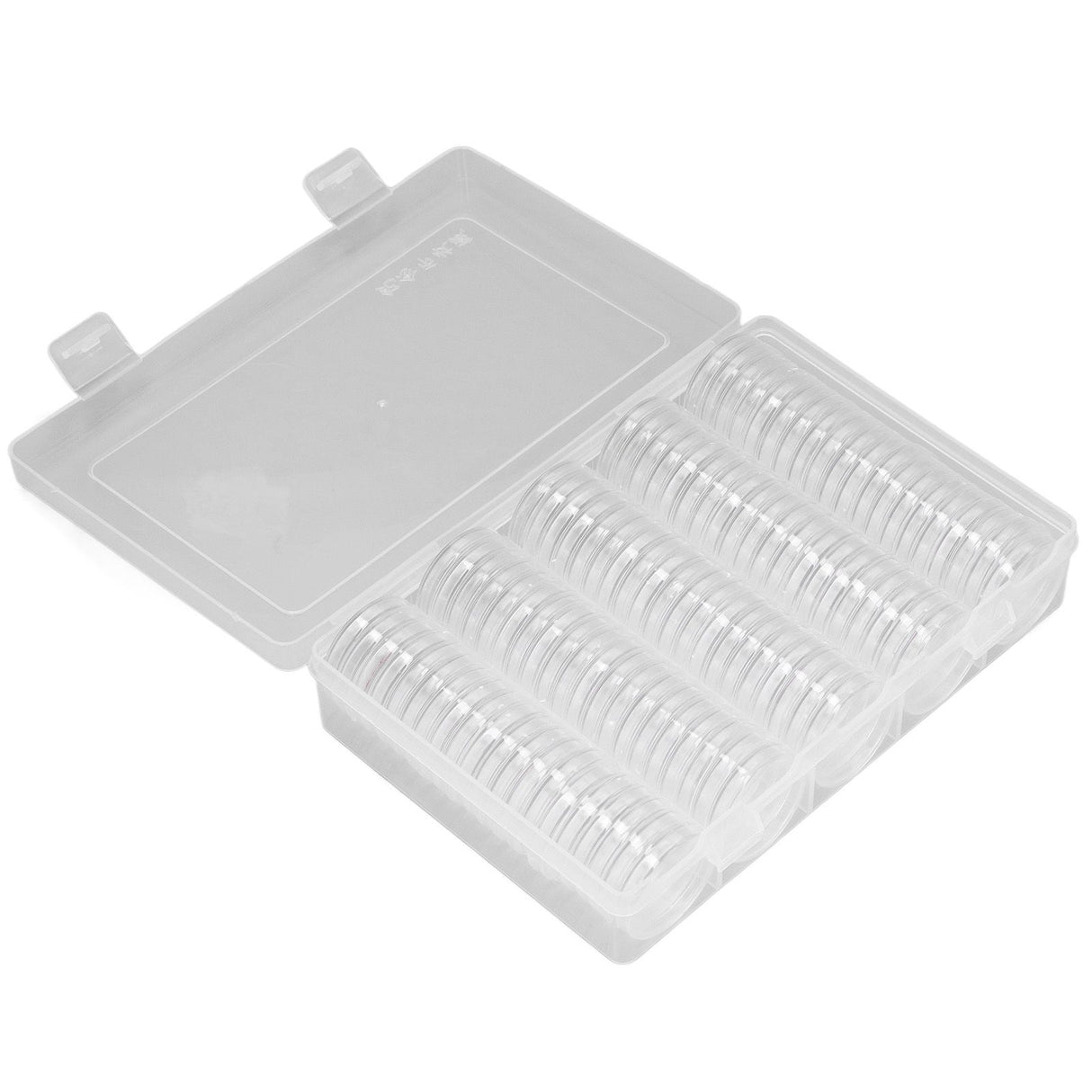 Coin Holder 100 Pieces Storage Plastic Transparent Coin Storage Box with Coin Capsules for Coin Collection Exhibition