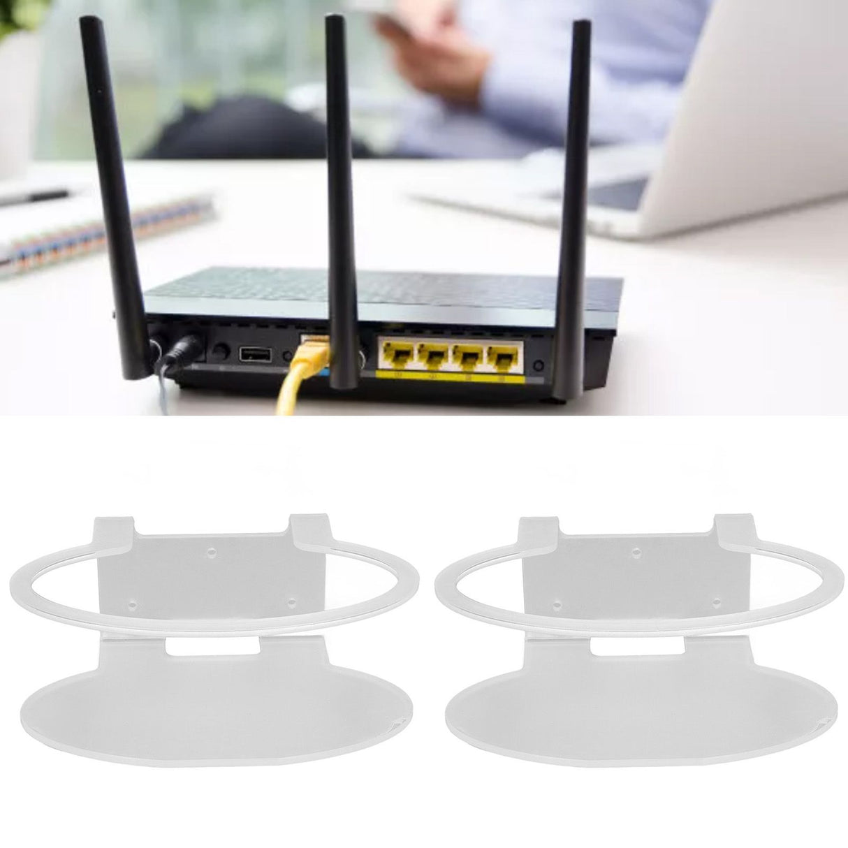 2Pcs Clear Router Bracket Save Space Protect Router Easy Installation Wear Resistant Wall Mount Router Bracket for Home