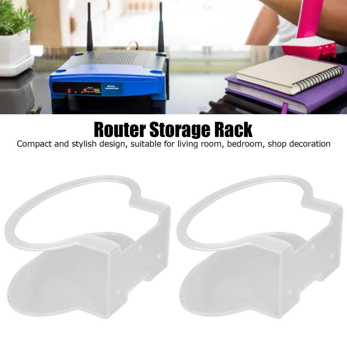 2Pcs Clear Router Bracket Save Space Protect Router Easy Installation Wear Resistant Wall Mount Router Bracket for Home