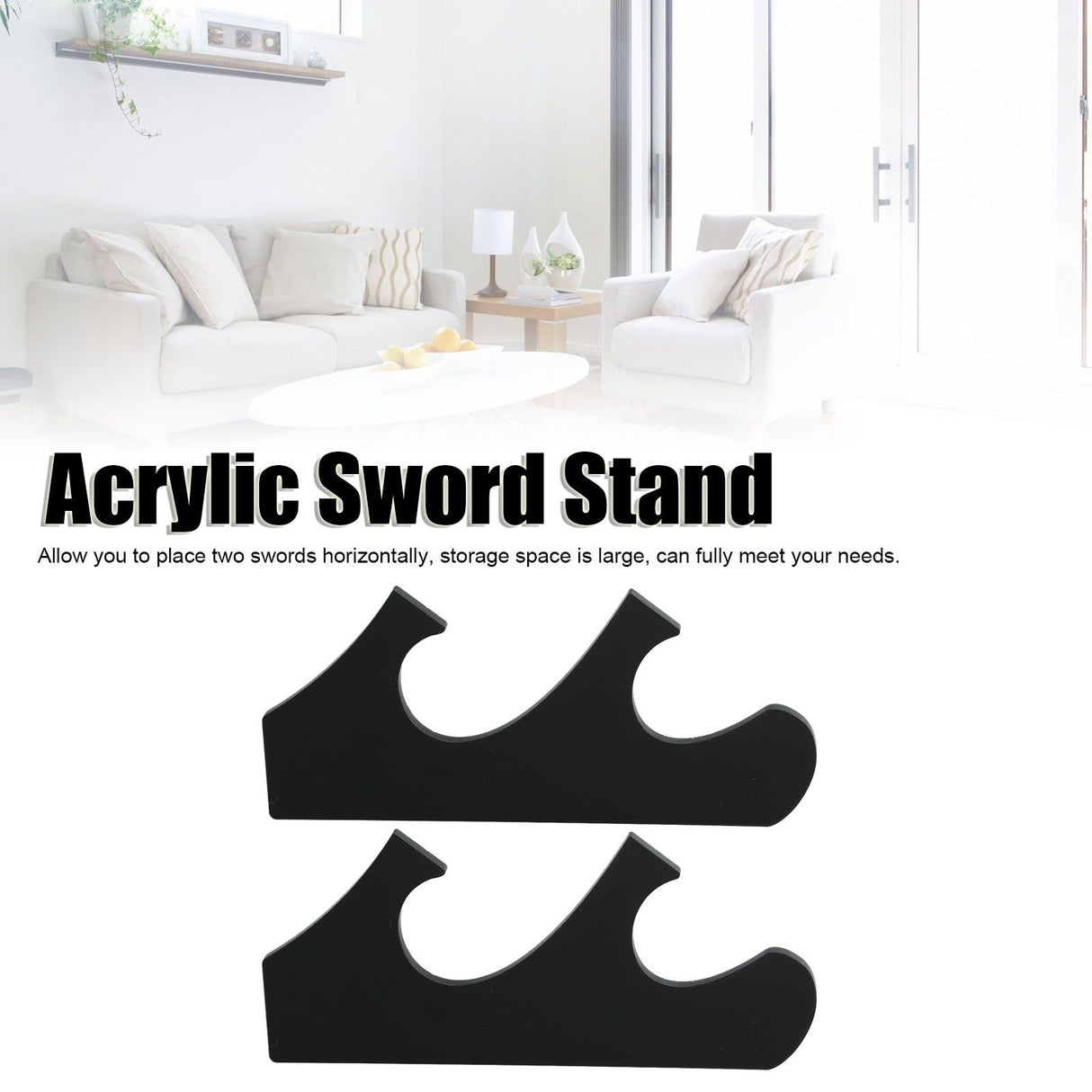 1 Pair/set Multi Layer Vintage Sword Holder Rack Break Resistance Acrylic Sword StandBlack