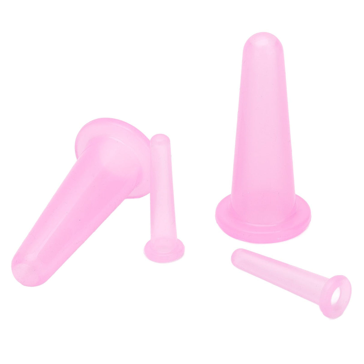 4pcs Cupping Set Massage Therapy Cups Convenient Practical Compact Lightweight Soft Flexible Cleanable Face MassagerPink