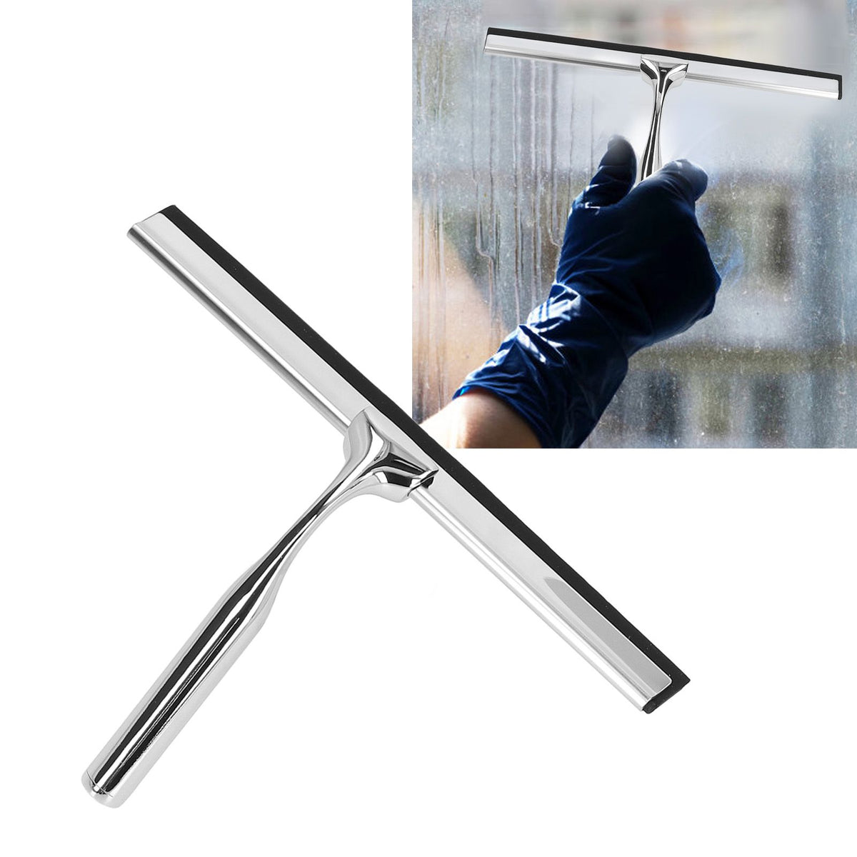 Office Glass Squeegee Water Blade Squeegee Stainless Steel Shower Glass Squeegee for Household
