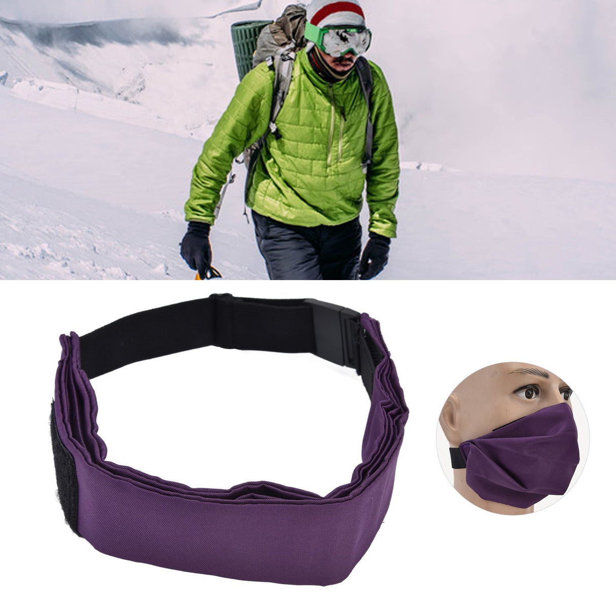 Deformable Face Mask Multifunctional Reusable Mask Washable Protective Mask Ear Strap Free Mouth CoverPurple