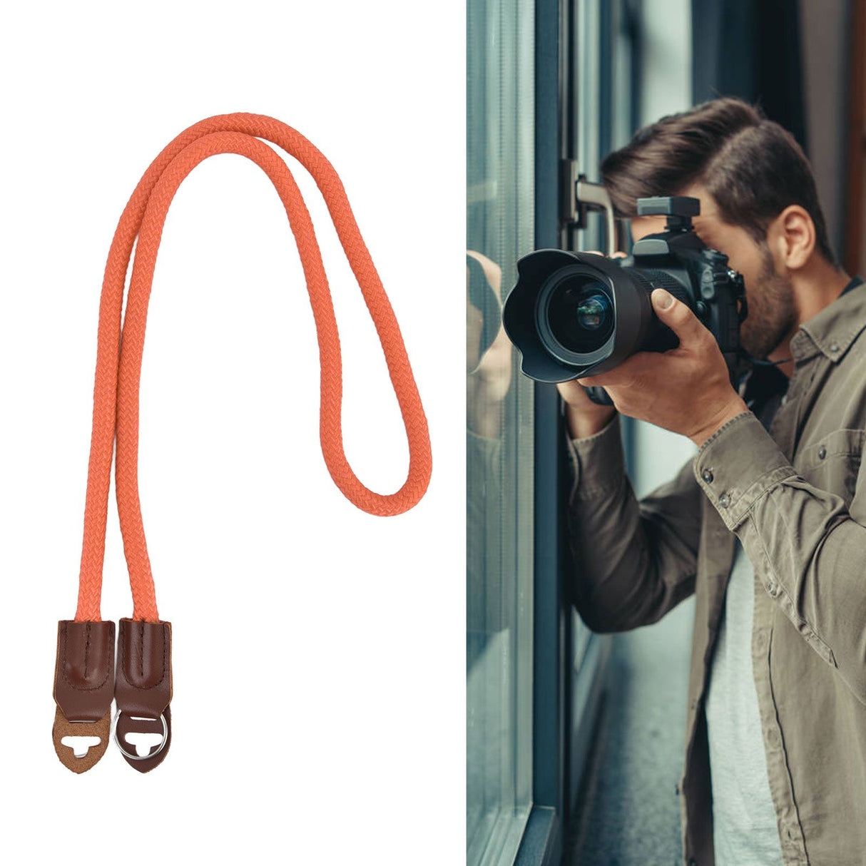 Camera Strap Nylon Universal Adjustable Camera Shoulder Neck Wrist Belt for Digital SLROrange