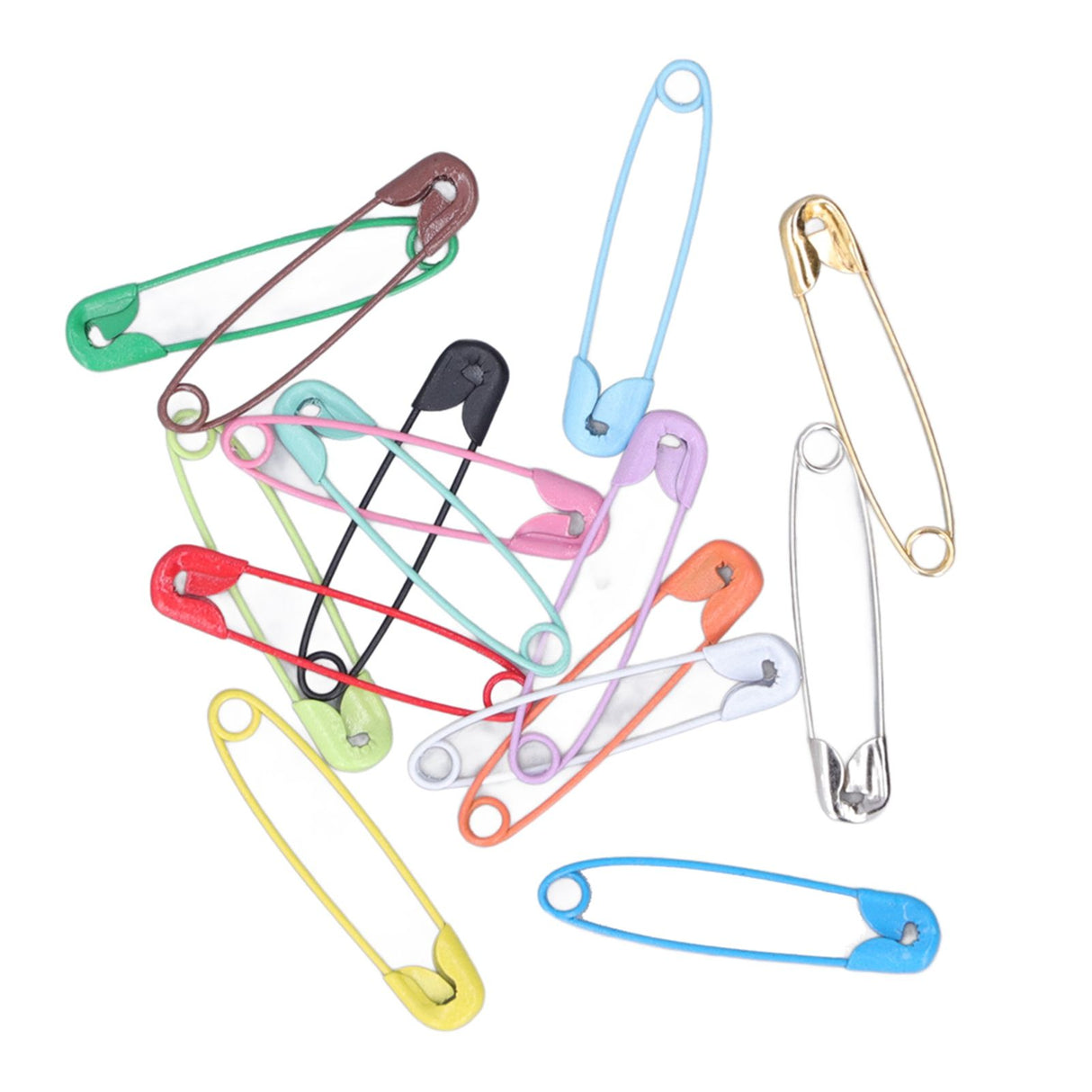 Safety Pins DIY Making Reliable Locking Design Glossy Bright Small Compact Sewing Accessories for Art Project15 Colors 300 Pcs/Box