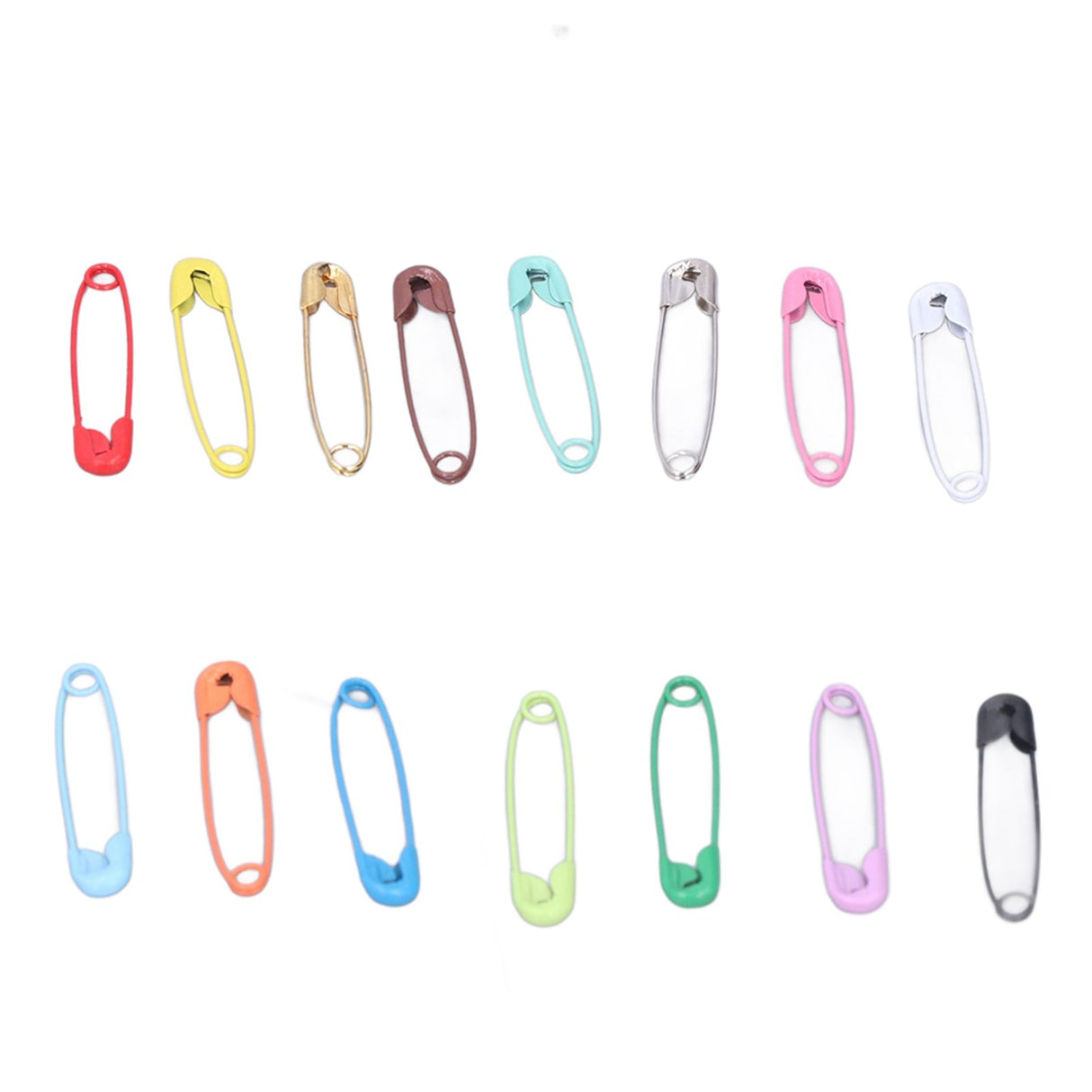 Safety Pins DIY Making Reliable Locking Design Glossy Bright Small Compact Sewing Accessories for Art Project15 Colors 300 Pcs/Box