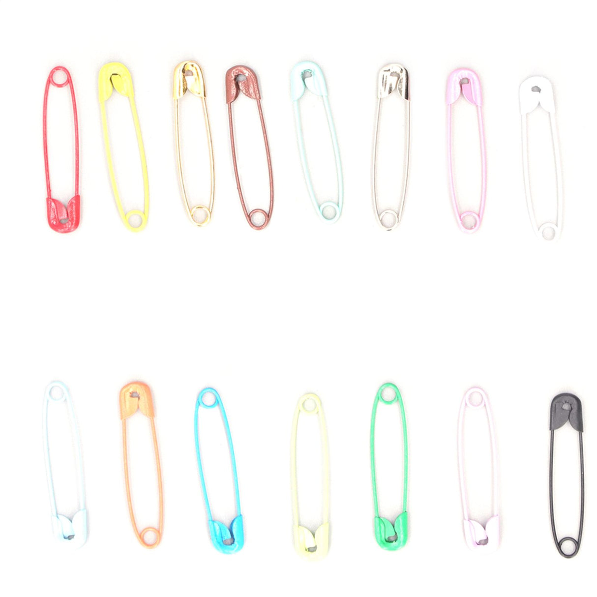 Safety Pins DIY Making Reliable Locking Design Glossy Bright Small Compact Sewing Accessories for Art Project15 Colors 300 Pcs/Box