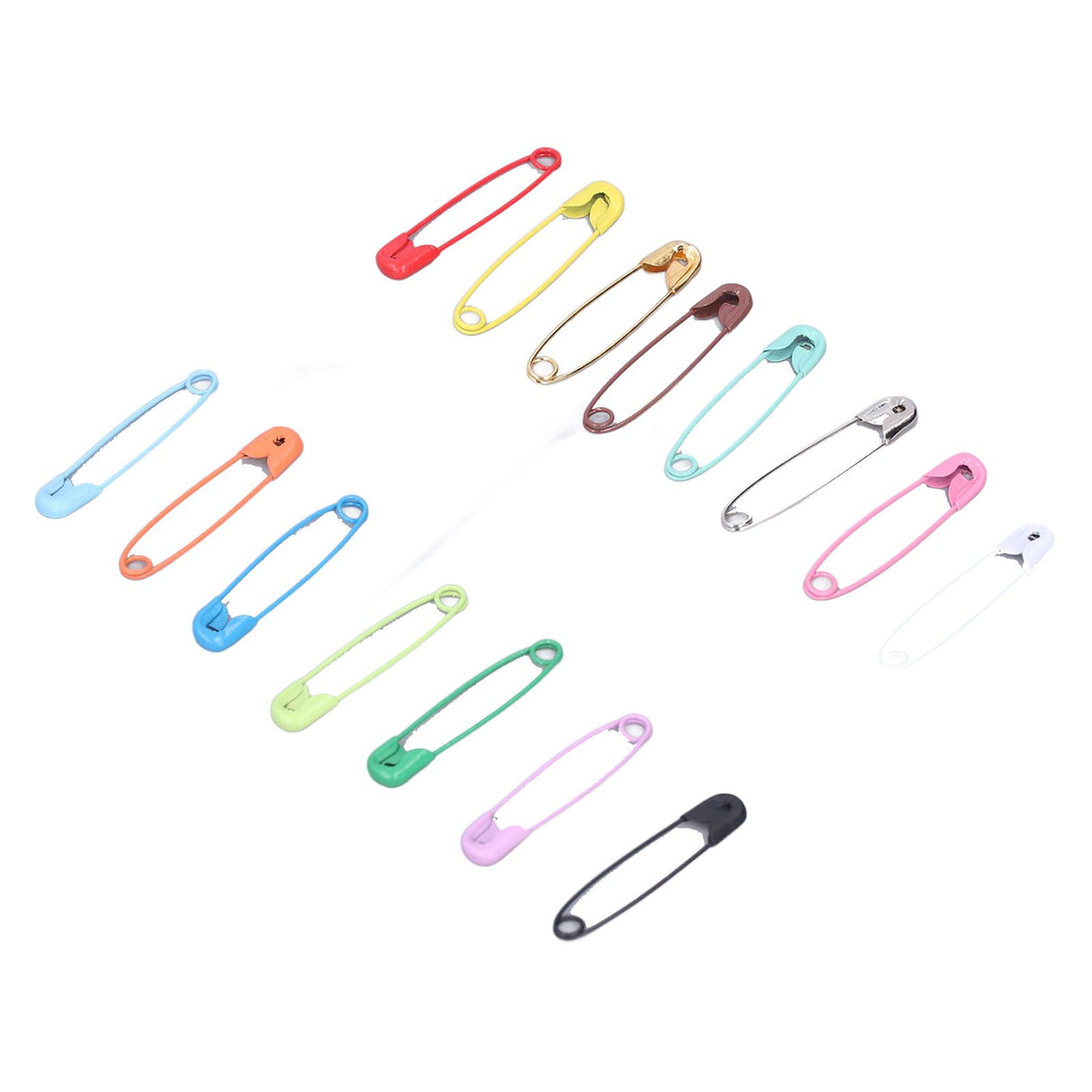 Safety Pins DIY Making Reliable Locking Design Glossy Bright Small Compact Sewing Accessories for Art Project15 Colors 450 Pcs/Box