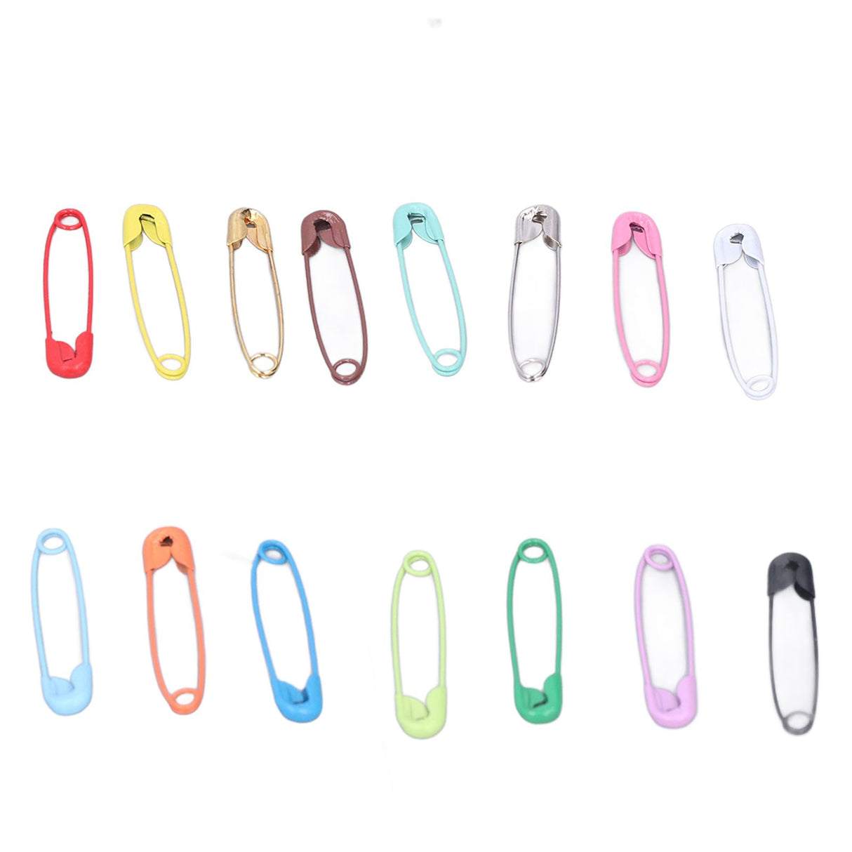 Safety Pins DIY Making Reliable Locking Design Glossy Bright Small Compact Sewing Accessories for Art Project15 Colors 450 Pcs/Box