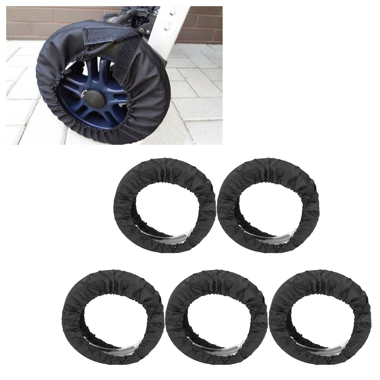5pcs Baby Stroller Wheels Cover Oxford Fabric Baby Carriage Wheel Protector Cover for Outdoor