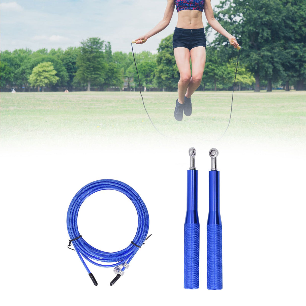 Skipping Rope Strong Durable Adjustable Flexible Reliable Professional Convenient Exercise Supplies for Indoor OutdoorAluminum Alloy Sky Blue