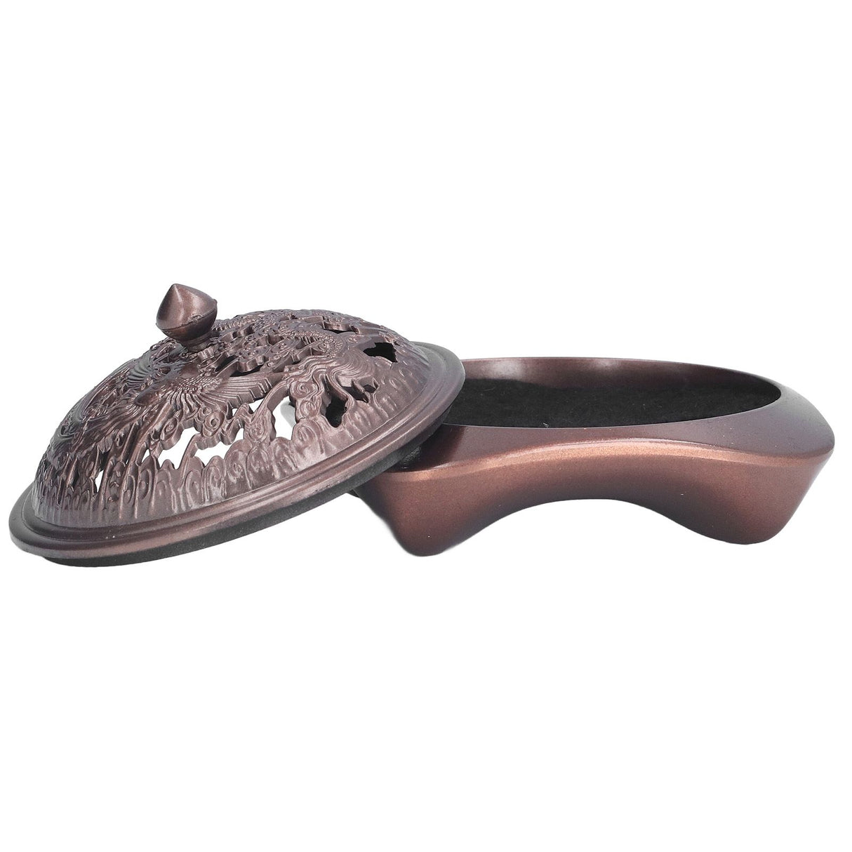 Incense Burner Antique Style Sturdy Durable Copper Alloy Glossy Exquisite Multifunction Powder Incense Burner