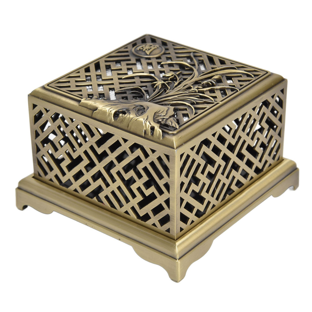Incense Holder Multipurpose Zinc Alloy Incense Stand with Fireproof Cotton for Home Decoration