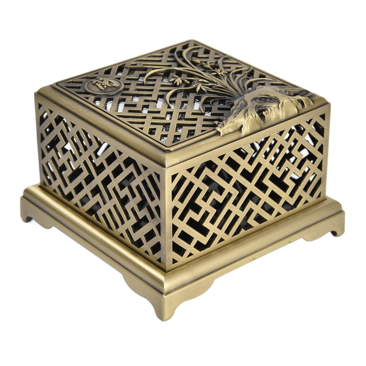 Incense Holder Multipurpose Zinc Alloy Incense Stand with Fireproof Cotton for Home Decoration