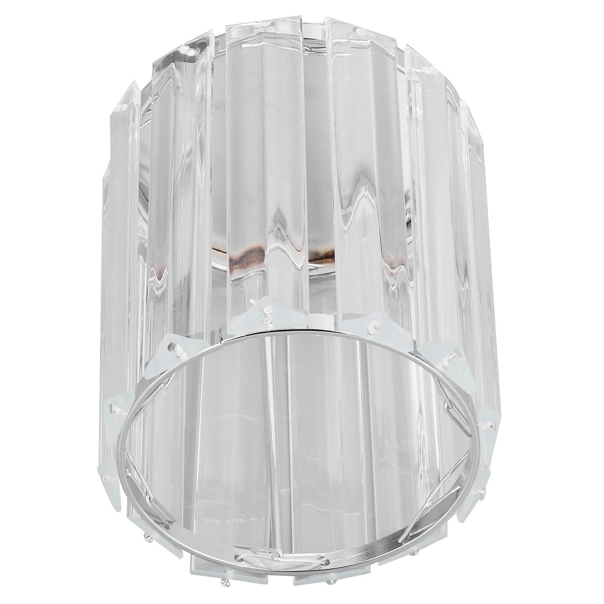 Cosmetic Brush Holder Transparent Glass Round Decorative Desktop Pen Storage Organizer BoxSilver