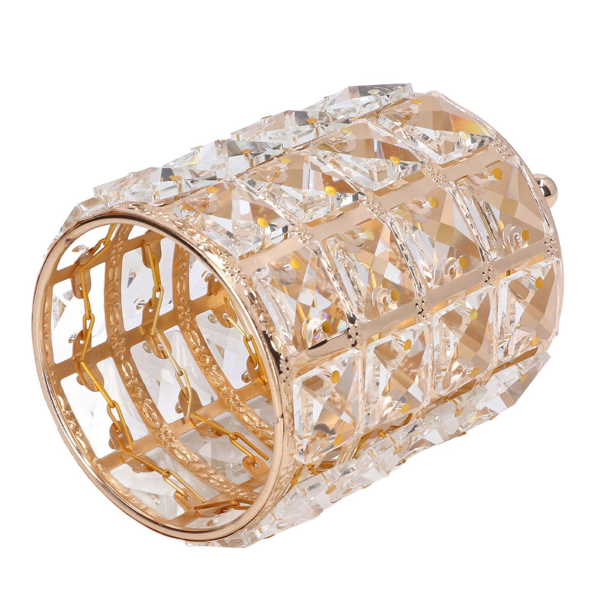Crystal Makeup Brush Holder European Style Rounded Crystal Glass Cosmetic OrganizerGold