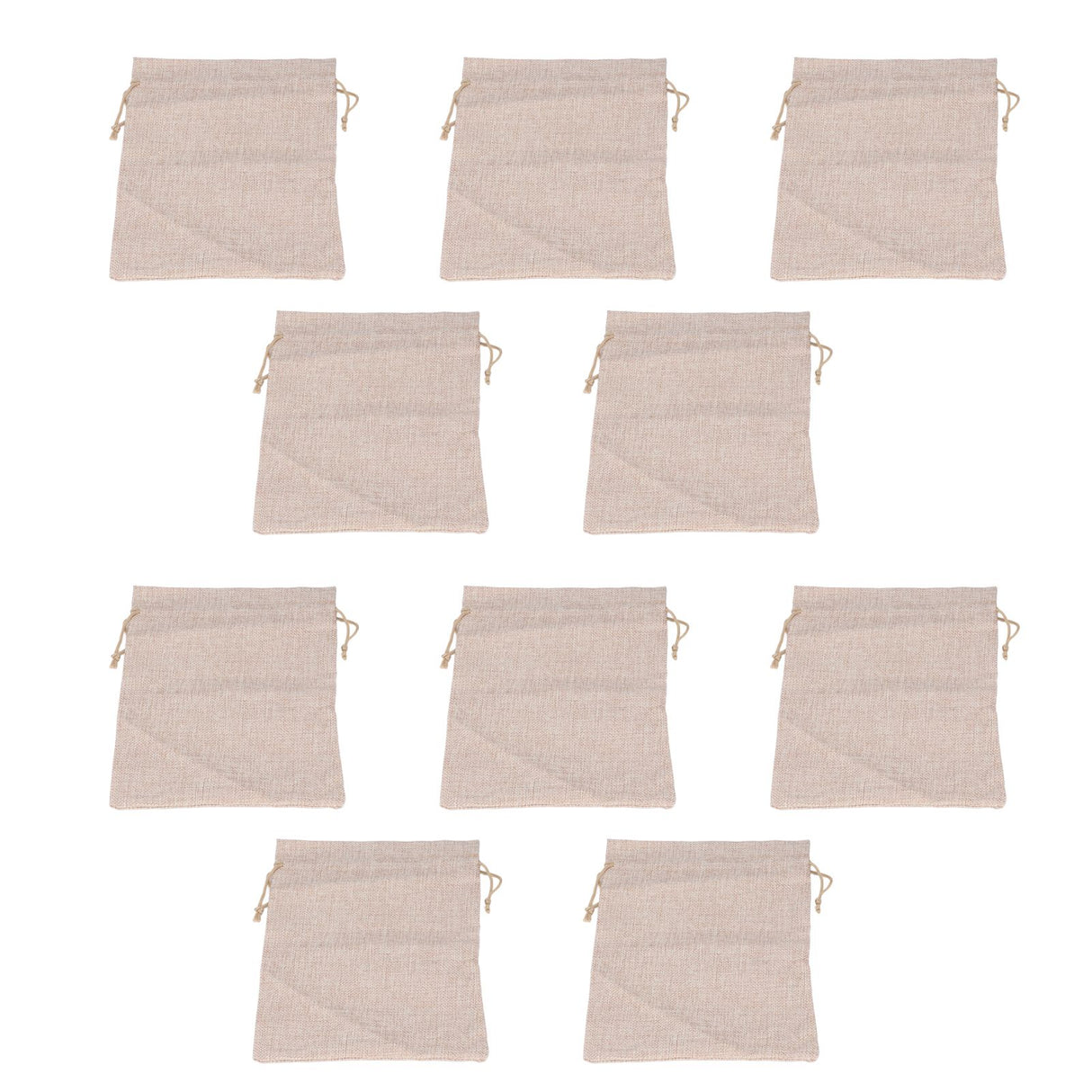 10Pcs Cotton Linen Bag Small Storage Drawstring Bag 9 X 6.7in Reusable Storage Bag for Bread Flowers