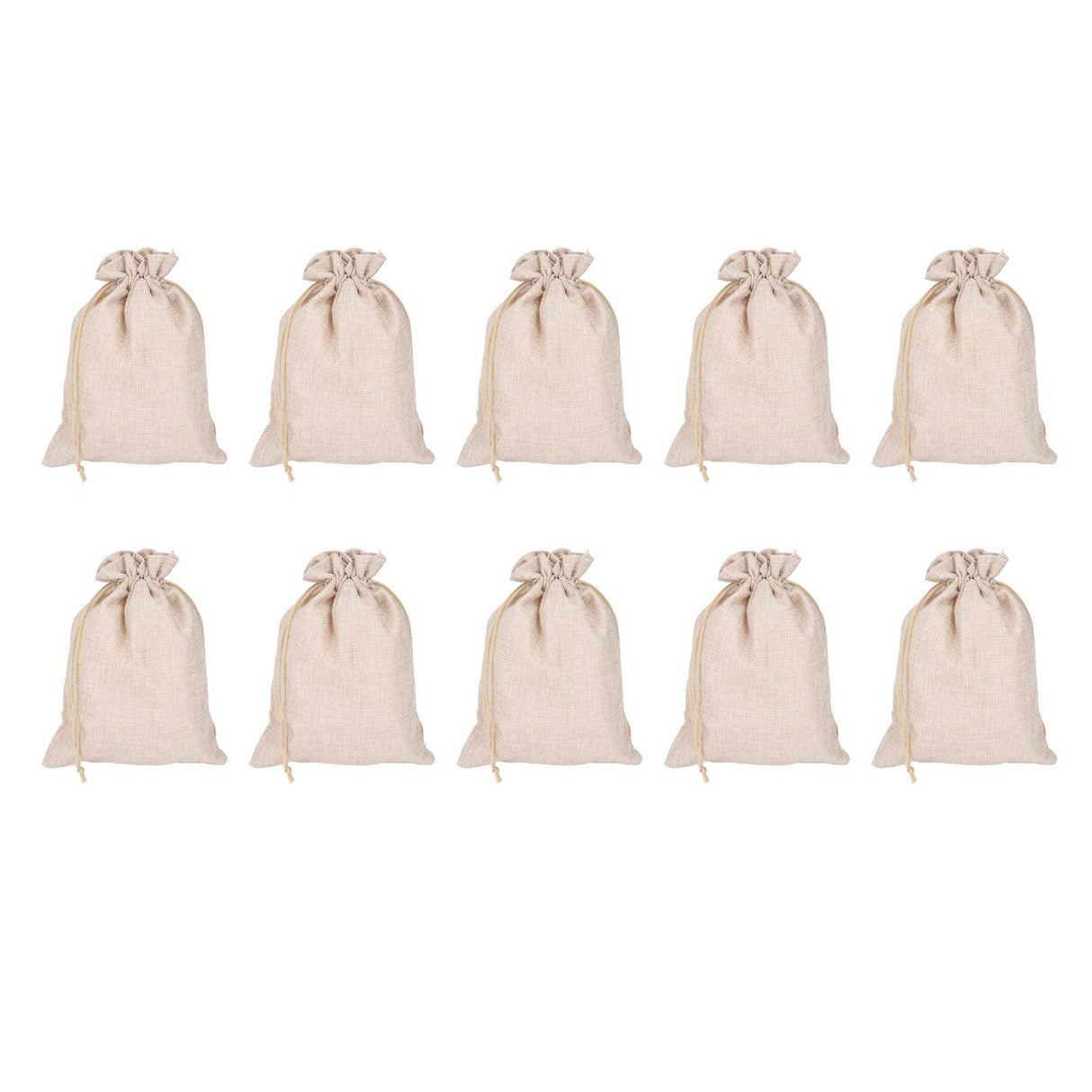 10Pcs Cotton Linen Bag Small Storage Drawstring Bag 9 X 6.7in Reusable Storage Bag for Bread Flowers