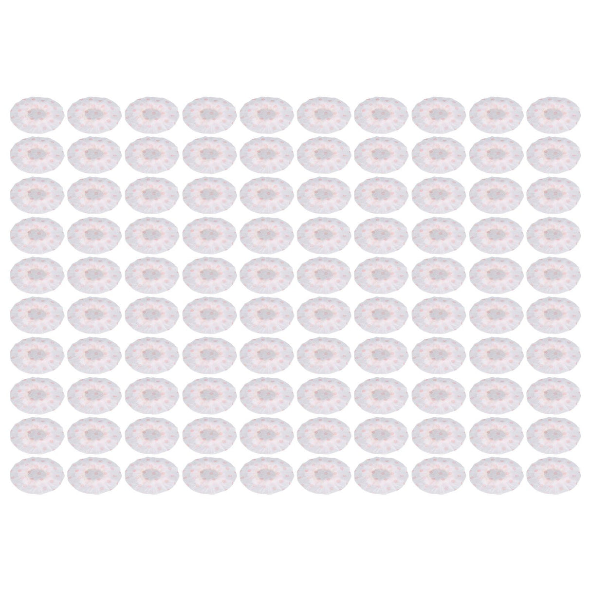 100Pcs Microphone Cover Dust Sweat Resistant Disposable Excellent Elasticity Reduce Noise Microphone CapsWhite Red Dot