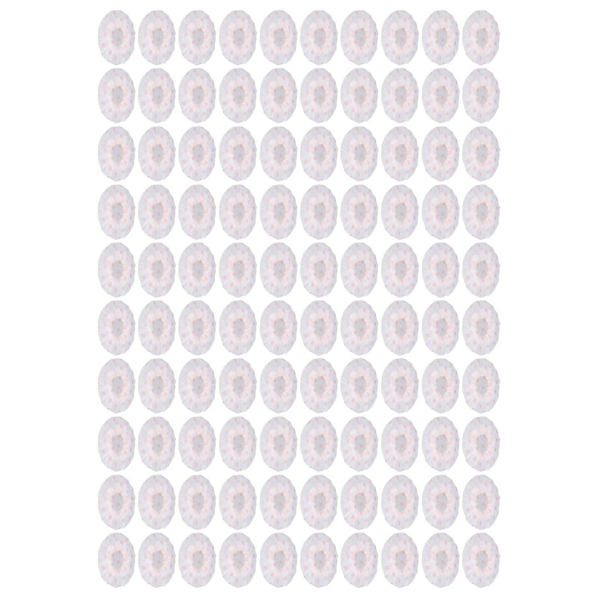 100Pcs Microphone Cover Dust Sweat Resistant Disposable Excellent Elasticity Reduce Noise Microphone CapsWhite Red Dot