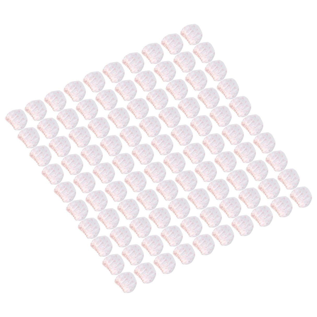 100Pcs Microphone Cover Dust Sweat Resistant Disposable Excellent Elasticity Reduce Noise Microphone CapsWhite Red Dot