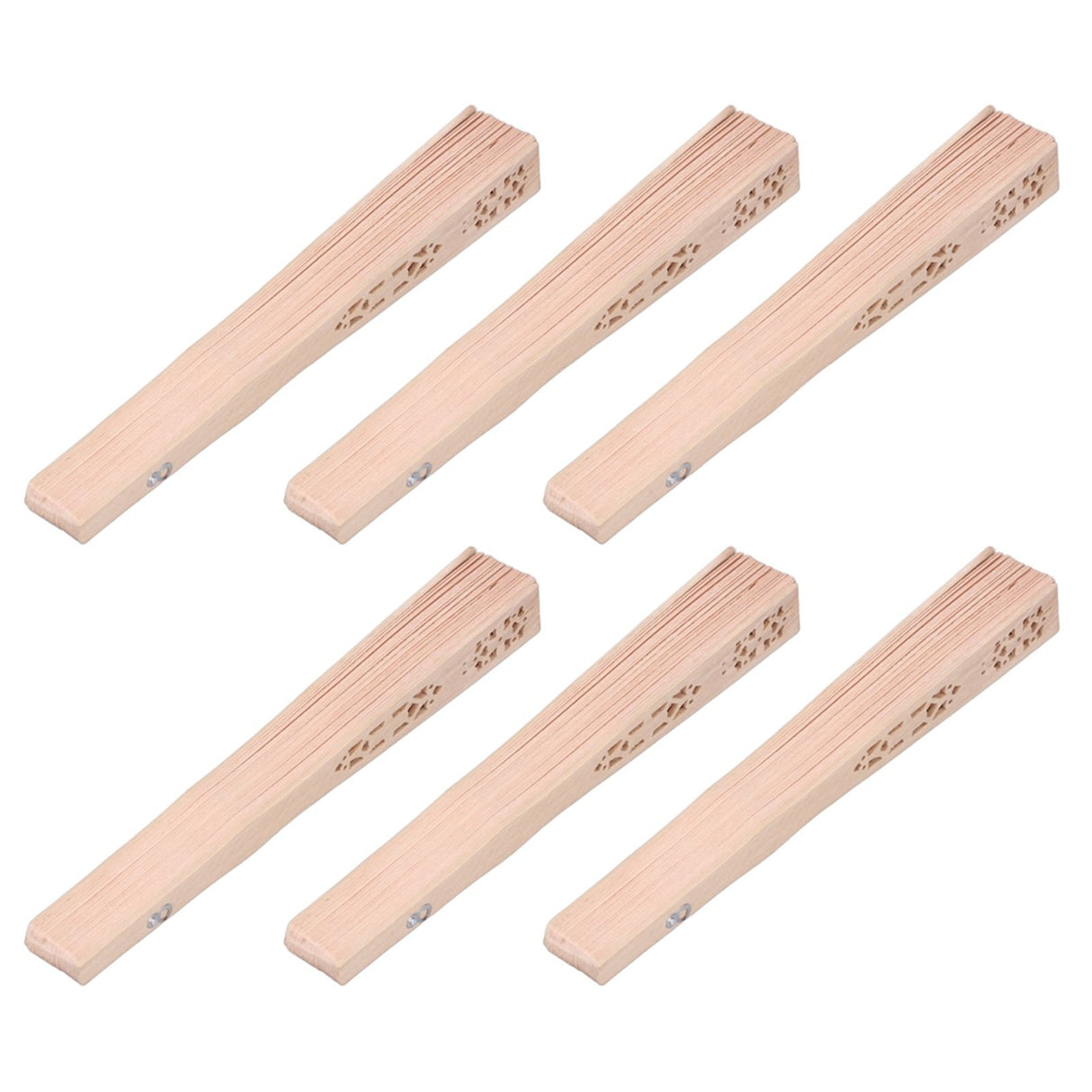 12Pcs Wooden Hand Fans Chinese Style Hollow Folding Handheld Fan for Wedding Gift Party DIY Decoration