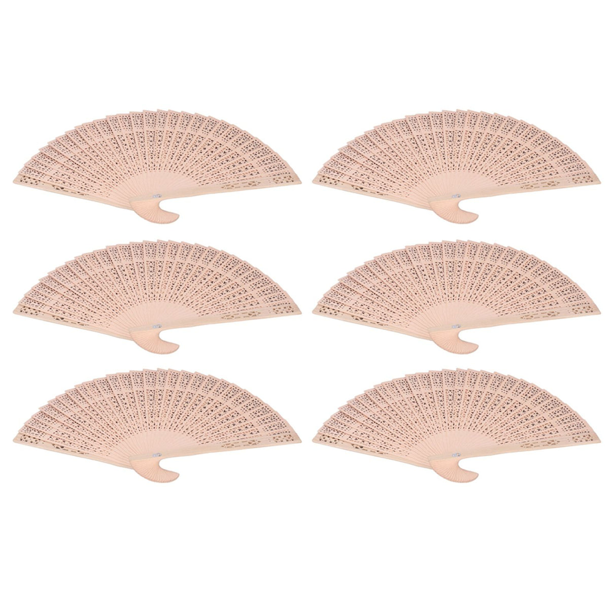 12Pcs Wooden Hand Fans Chinese Style Hollow Folding Handheld Fan for Wedding Gift Party DIY Decoration