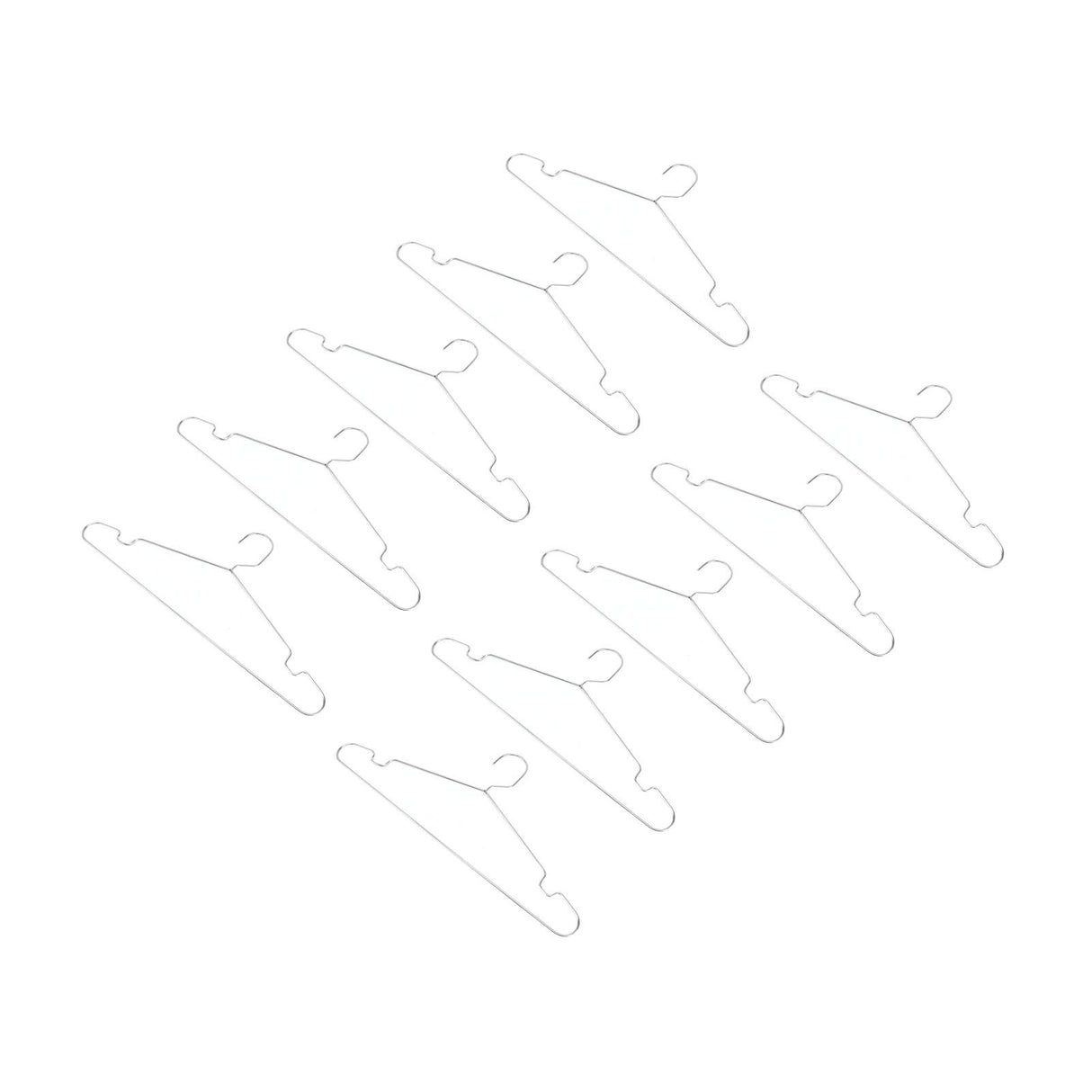 10pcs Clothes Hangers Stainless Steel Heavy Duty Prevent Slip Space Saving Coat Drying Hangers