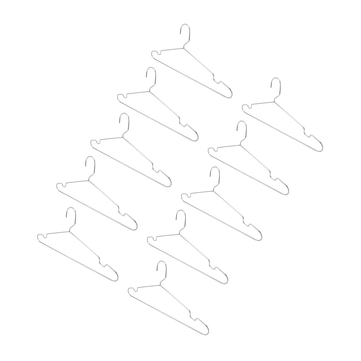 10pcs Clothes Hangers Stainless Steel Heavy Duty Prevent Slip Space Saving Coat Drying Hangers